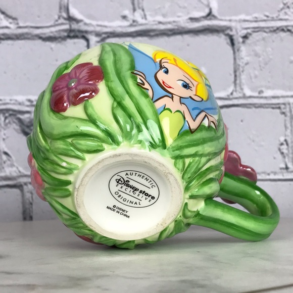 Disney Store Exclusive Tinker Bell 3D Ceramic Flower Tea Cup / Small Coffee Mug - Picture 7 of 10